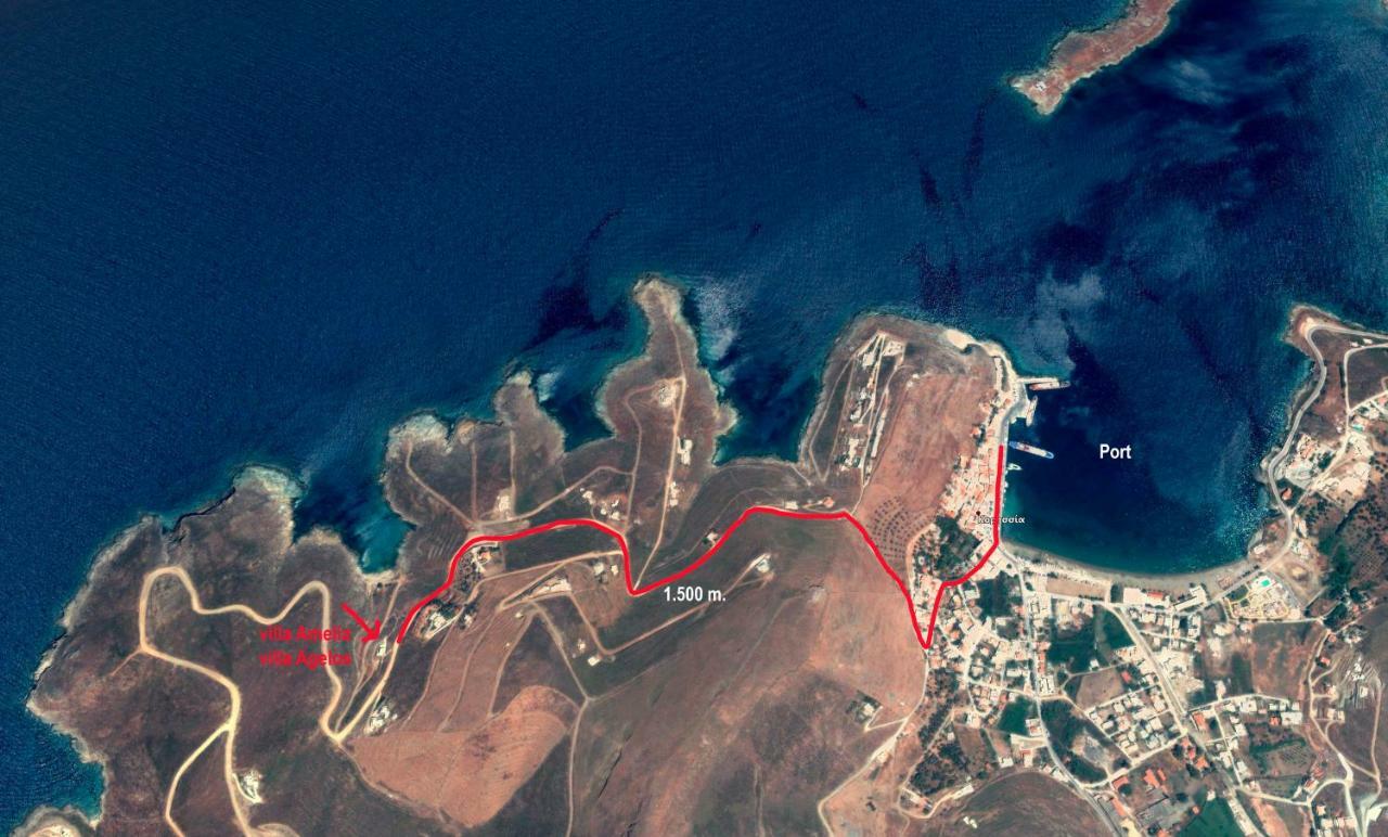 Amelia Beachfront Villa Korissia  Bagian luar foto